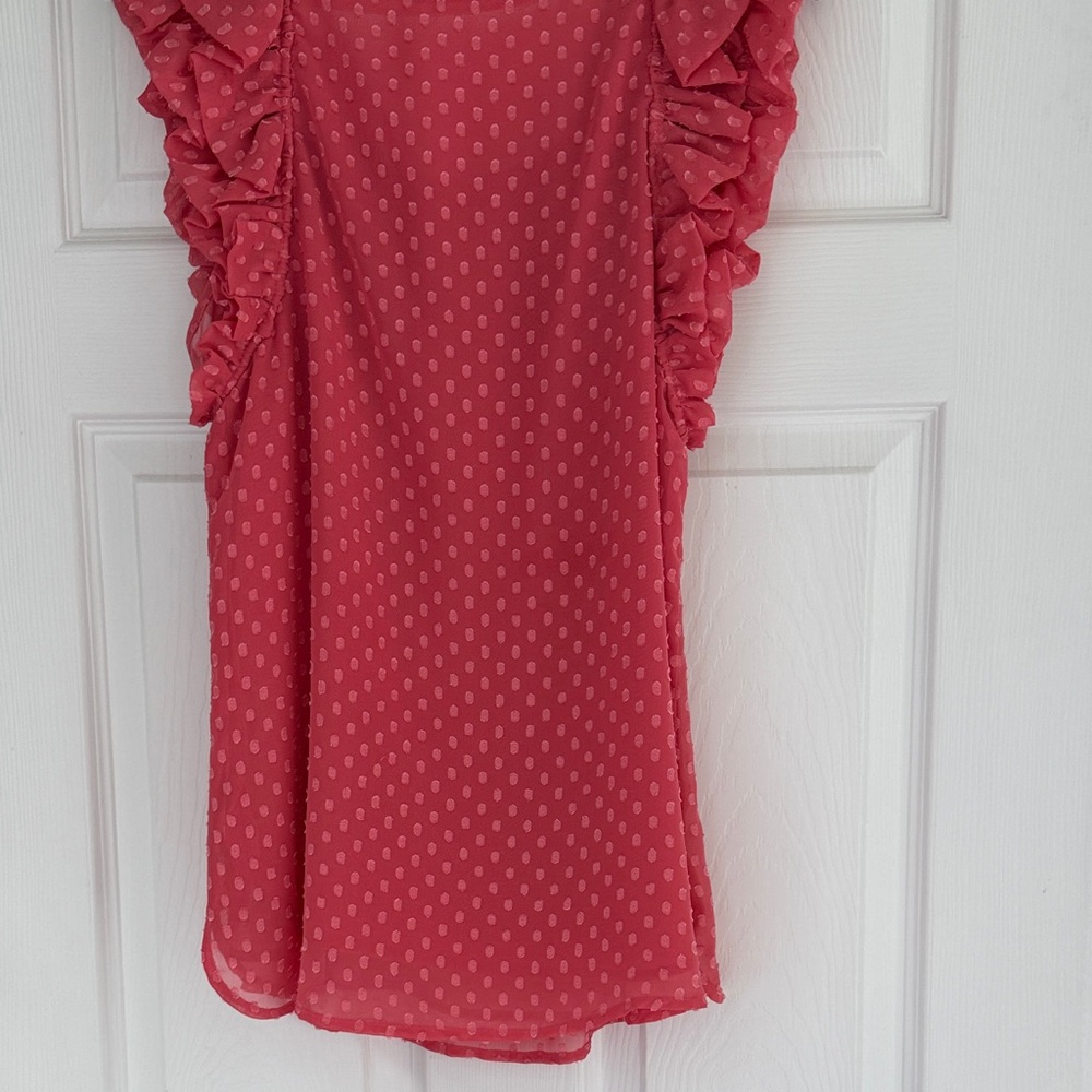 Elegant Ruffled Red Top - Picture 3 of 4
